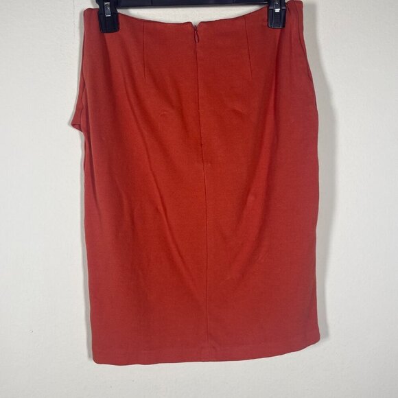 Cabi Women's Orange Overlay Textured Knee Length Pencil Skirt Size 6 - Picture 5 of 5